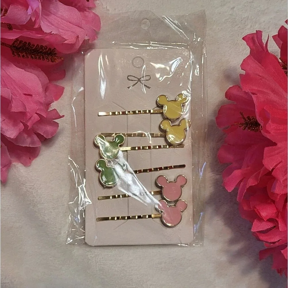 Boutique NIP 3pc Disney Inspired Mickey Mouse- Heads- Gold Bobby Pin Hair Set🐈